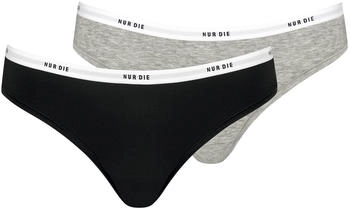 Nur Die Slip 2-Pack Soft Sportiv graumelange schwarz