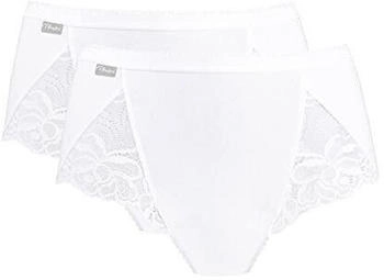 Playtex Midi Feminine Baumwolle Spitze Slip weiss