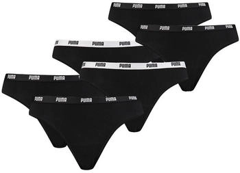 Puma Damen String 6er Pack schwarz
