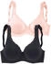 Petite Fleur Damen BH puder schwarz