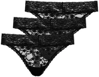 Snocks 3er-Pack String aus Spitze schwarz