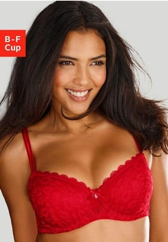 Vivance Dreams Schalen-BH Kussmund-Optik Balconnet-Schnitt rot