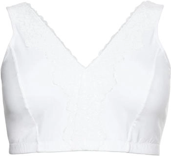 Sheego BH ohne Bügel Bustier-Form Spitzenborte weiß B