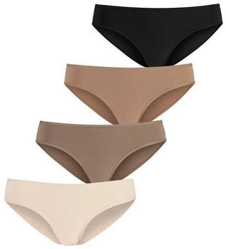 Lascana Jazz-Pants Slips 4er-Pack elastische Baumwolle champagner nougat beige schwarz