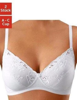 Petite Fleur Soft-BH 2er-Pack ohne Bügel Baumwollstickerei