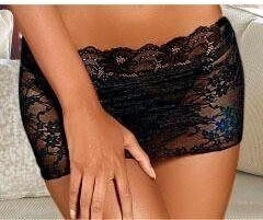 Lascana Stringrock aus leicht transparenter elastischer Spitze schwarz