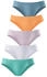 Petite Fleur Bikinislip 5er-Pack Pikee-Qualität mint weiß flieder apricot hellblau