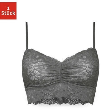 Snocks Spitzen-BH Soft Bustier ohne Bügel grau