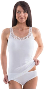 Hermko 153310 Damen Unterhemd Spitze weiß