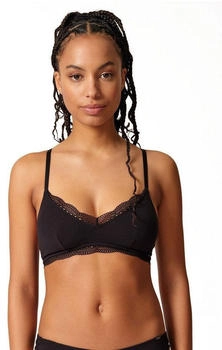 Skiny Soft-BH V-Ausschnitt transparenter Spitze schwarz