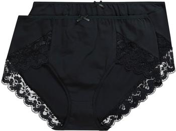 Ulla Popken 2er Pack Büro-Slips Spitze schwarz