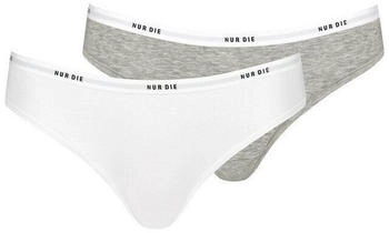 Nur Die Slip Soft Sportiv 2-St graumelange weiß