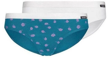 Skiny Slip Mädchen Slip 2er Pack Rio-Slip petrol weiß
