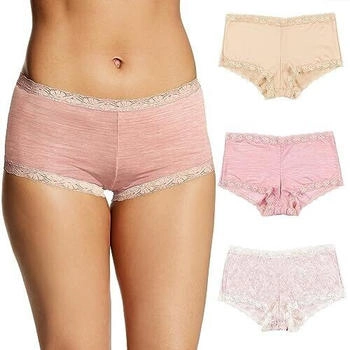 Maidenform Mikrofaser Boyshort Panty Pack Spitze latte pink pfirsich