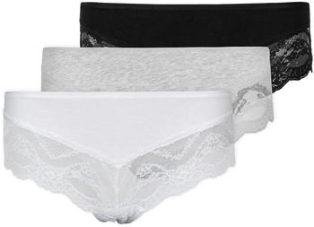 Snocks Damen Slip graumeliert schwarz weiß
