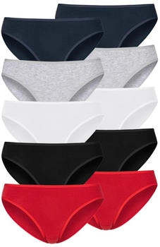 Petite Fleur Bikinislip dunkelblau grau rot schwarz wei&szlig;