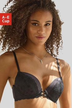 Lascana Push-up-BH Banderoptik schwarz