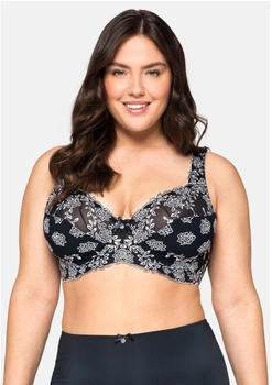 Sheego Bügelbrusthalter Stickereispitze und Mesh-Einsätzen schwarz 85G