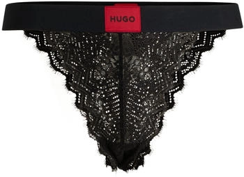 HUGO Slip aus elastischer Spitze mit Logo-Bund - Style BRIEF RL LACE 50535071 Schwarz