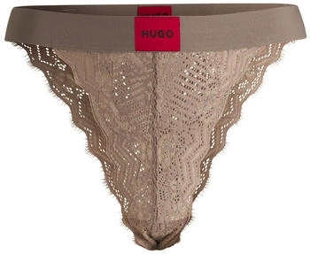 HUGO Slip aus elastischer Spitze mit Logo-Bund - Style BRIEF RL LACE 50535071 Hellbraun