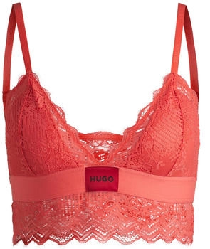 HUGO BH mit Spitzenbesatz und rotem Logo-Label - Style TRIANGLE RL LACE 50535060 Koralle