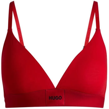 HUGO Triangel-BH aus Stretch-Baumwolle mit rotem Logo-Label - Style TRIANGLE RED LABEL 50503098 Rot