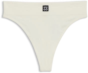 HUGO Nahtloser String aus Modal-Mix mit geripptem Jacquard-Finish - Style THONG SEAMLESS 50545746 Weiß