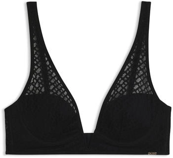 Hugo Boss Triangel-BH aus Monogramm-Spitze mit Metall-Logo - Style TRIANGLE B LACE 50520390 Schwarz