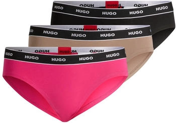 HUGO Dreier-Pack Slips aus Stretch-Baumwolle mit Logo-Bund - Style TRIPLET BRIEF STRIPE 50480157 Assorted-Pre-Pack