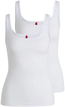 HUGO Zweier-Pack Unterhemden aus Stretch-Baumwolle mit Logo-Print - Style TWIN VEST 50469682 Wei&szlig;