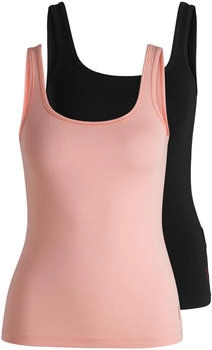 HUGO Zweier-Pack Unterhemden aus Stretch-Baumwolle mit Logo-Print - Style TWIN VEST 50469682 Schwarz / Rosa