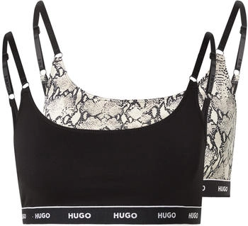 HUGO Zweier-Pack Bralettes aus Stretch-Baumwolle mit Logo am Unterbrustband - Style TWIN BRALETTE DESIGN 50495872 Schwarz / Braun / Gemustert