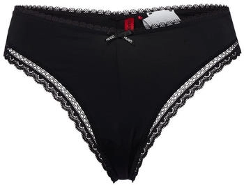 HUGO String aus elastischer Mikrofaser mit Spitzenbesatz - Style THONG UNIQUE 50545732 Schwarz