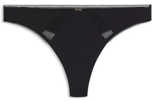 Hugo Boss String aus Mikrofaser mit Einsätzen aus Spitze - Style THONG_B.PURE 50545055 Schwarz