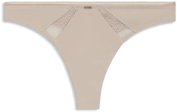 Hugo Boss String aus Mikrofaser mit Einsätzen aus Spitze - Style THONG_B.PURE 50545055 Hellbeige