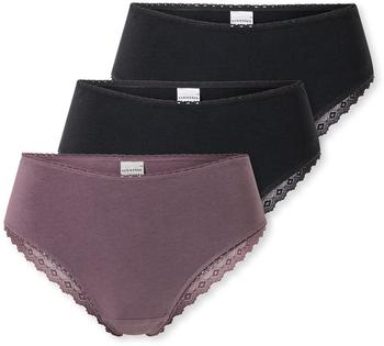 Schiesser Brazilian 3er-Pack Spitze schwarz/lila - Modern Multipacks (182905-909)