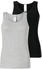 Schiesser Trägertops 2er-Pack Spitze schwarz/ grau melange - Modern Multipacks (182906-908)