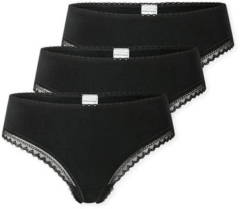 Schiesser Cheeky-String 3er-Pack Spitze schwarz - Modern Multipacks (182907-000)