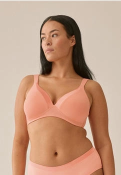Naturana Bügelloser BH mit Schale und Glanzband peach pink