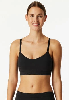 Schiesser Bustier mit herausnehmbaren Pads schwarz Unique Cotton (183130-000)