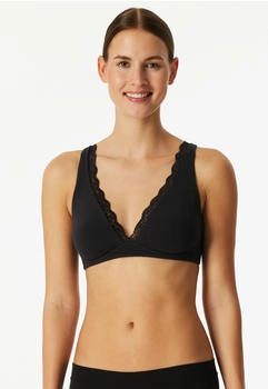 Schiesser Soft-BH gemoldet ohne Bügel Spitze schwarz Unique Cotton (183241-000)