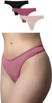 Snocks Organic Cotton Thong (3-Pack) aprikose/mauve/schwarz
