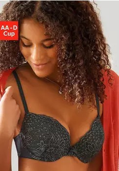 Vivance Dreams Push-up-BH mit floraler Spitze (72862809) black forest/petrol