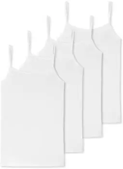 Schiesser Spaghetti Top 4-Pack Single Jersey (TB_174388-4P-100-48) weiß