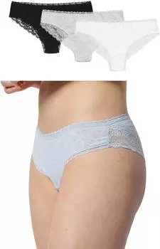 Snocks Brazilian Slip mit Spitze aus Bio-Baumwolle (3er Pack)