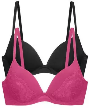 Dorina Willa Push-up BH 2er Pack fuchsia/schwarz