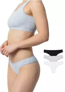 Snocks Brazilian Slip Organic Cotton 3-Pack wei&szlig;/hellgrau/schwarz