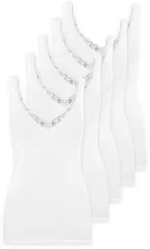 Schöller Baumwolle Supergekämmt 5er Pack Achselhemd (58780-47-500) weiss