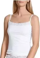 CALIDA Spaghettitop "Natural Comfort Lace" weiche Spitze, elastisch, Single Jersey