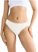 Sloggi 3P GO Crush High Leg Briefs Elfenbein Baumwolle Medium Damen